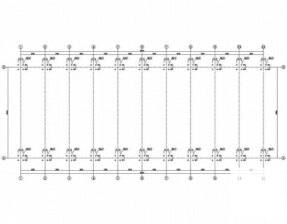 30m跨单层门式钢架结构厂房CAD施工图纸（建施）(基础平面图) - 2