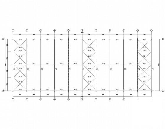 30m跨单层门式钢架结构厂房CAD施工图纸（建施）(基础平面图) - 3