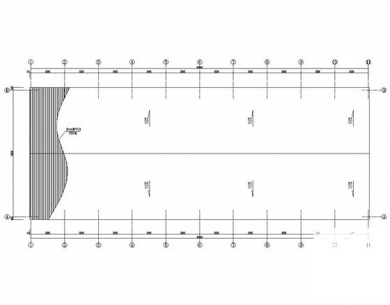 30m跨单层门式钢架结构厂房CAD施工图纸（建施）(基础平面图) - 4