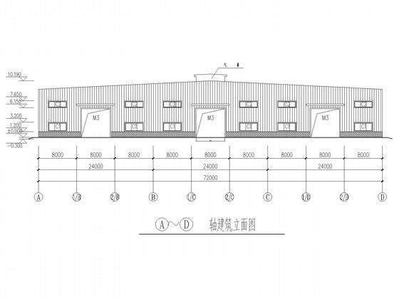 530米长，72米宽门式刚架厂房CAD施工图纸(建施、结施)(钢结构设计说明) - 2