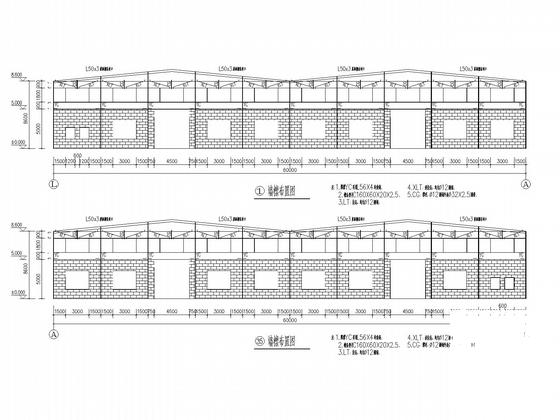 60米跨，204米长带夹层门式刚架厂房CAD施工图纸(建施)(单层钢结构) - 5