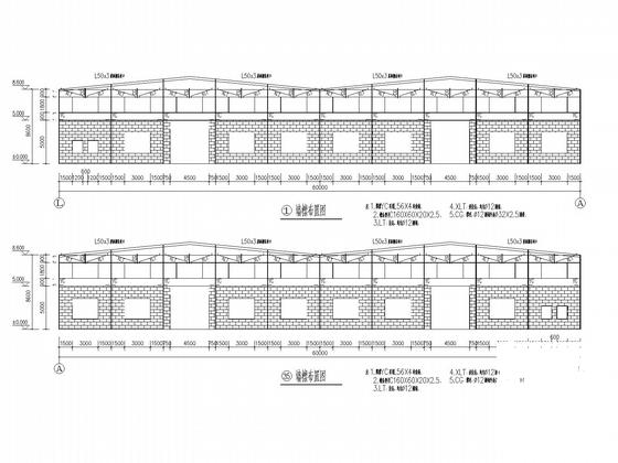 60米跨，204米长带夹层门式刚架厂房CAD施工图纸(建施)(单层钢结构) - 5
