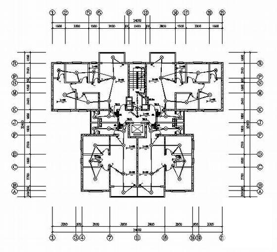 国内12层教师公寓电气CAD施工图纸(火灾自动报警系统) - 3