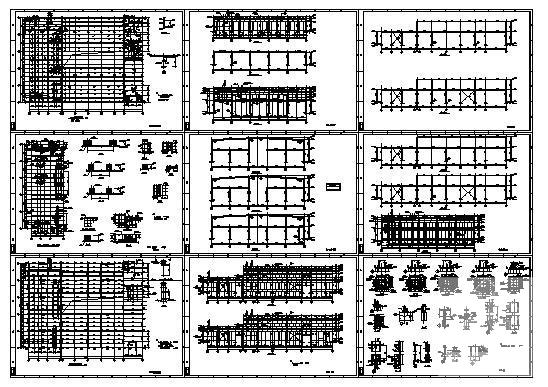 两层钢框架厂房结构设计方案CAD图纸 - 1