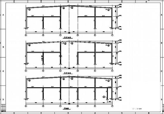 两层钢框架厂房结构设计方案CAD图纸 - 3