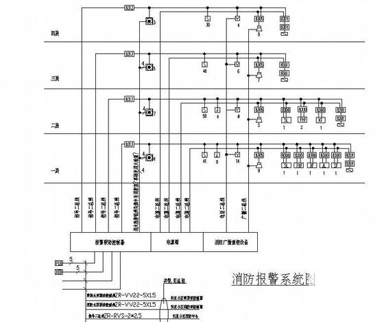 4层会所电气CAD施工图纸(火灾自动报警系统) - 2