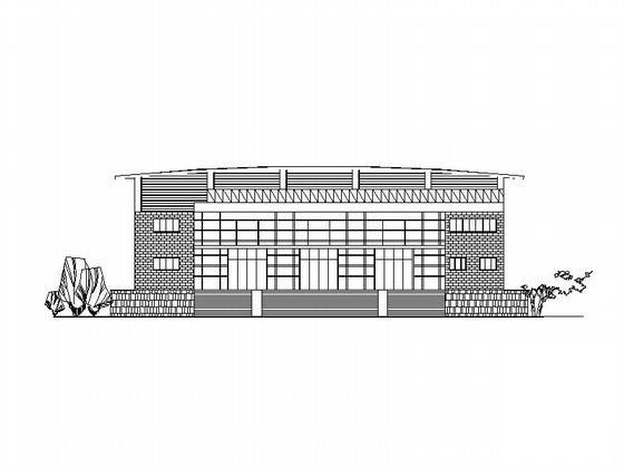 中学2层桁架结构礼堂建筑方案设计图纸（高12米）(平面图) - 1