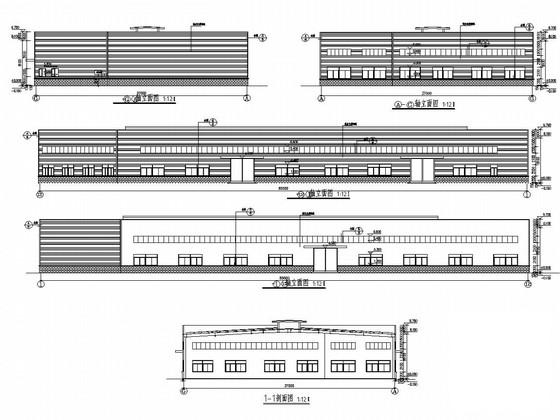 单层门式刚架结构工业园生产车间结构图纸（建筑图纸） - 1
