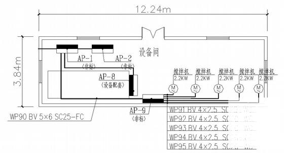 化工洗桶废水处理站电气CAD施工图纸(动力系统) - 3