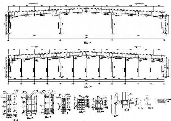72m跨钢结构厂房结构设计方案CAD图纸 - 4