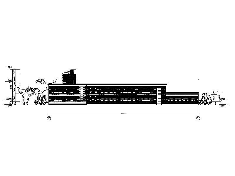 两层十二班小学建筑方案图纸（高14.5米）(CAD平面图) - 2