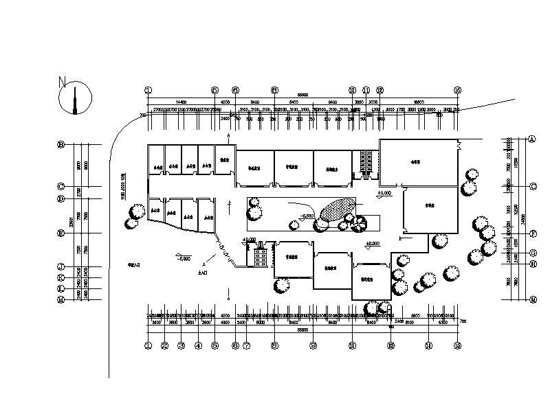 两层十二班小学建筑方案图纸（高14.5米）(CAD平面图) - 3