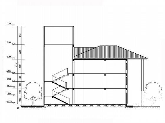 九班3层欧式风格幼儿园建筑方案设计图纸（高17米） - 2