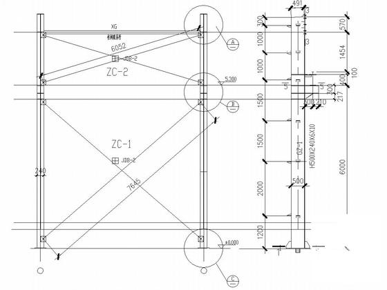 单层门式刚架轻型刚结构厂房CAD施工图纸(22X90)(平面布置图) - 5
