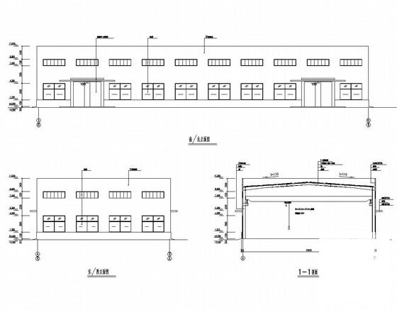 24米跨门式刚架厂房结构图纸（带5t行车） - 1