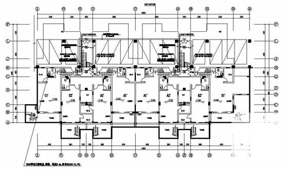 6层小区住宅楼电气设计CAD施工图纸(消防报警及联动) - 2
