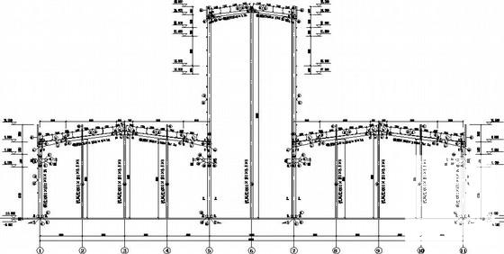 三联跨高低跨门式刚架带吊车厂房CAD施工图纸(建筑设计说明) - 1