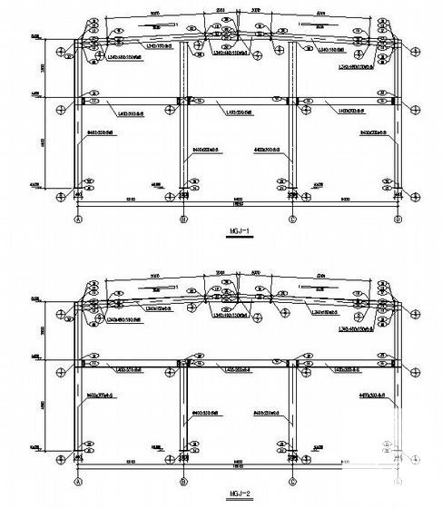 2层钢结构厂房结构设计图纸（18米跨带夹层） - 4