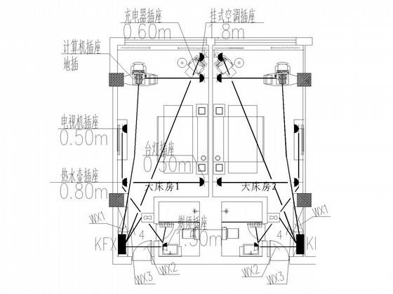 多层酒店电气CAD施工图纸（二级负荷）(电视监控系统) - 3