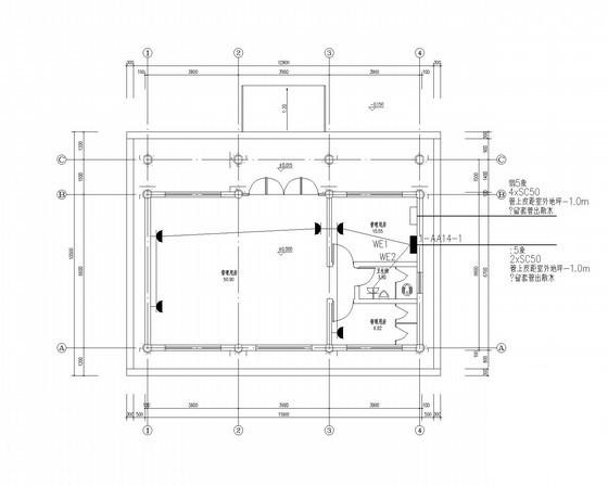 公园管理用房、古建卫生间电气CAD施工图纸 - 1