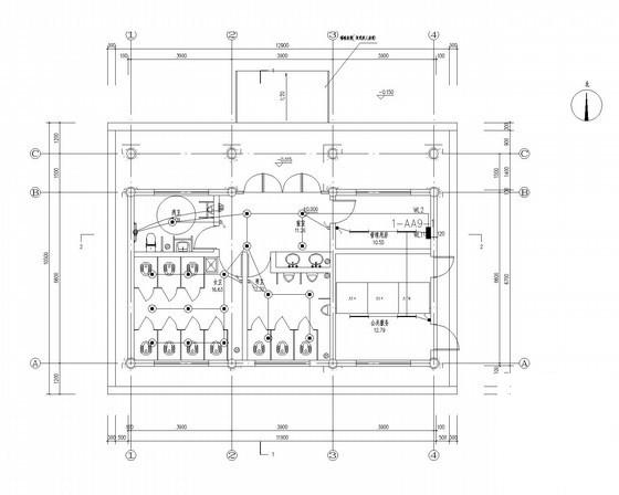 公园管理用房、古建卫生间电气CAD施工图纸 - 2