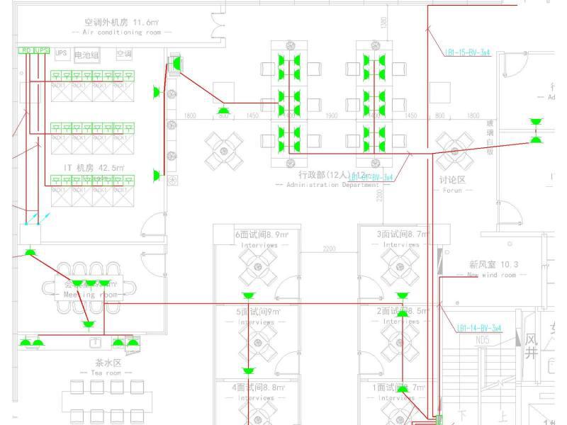 5层豪华办公楼装修电气CAD施工图纸(弱电综合布线) - 1