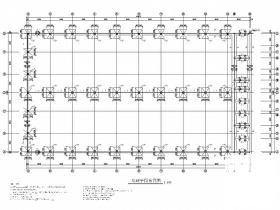 32米跨门式刚架结构生产厂房建筑及结构图纸(平面布置图) - 2