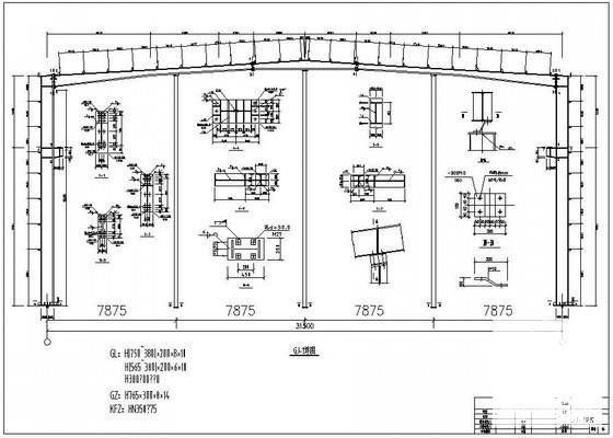 32吨带吊车钢结构厂房结构设计方案CAD图纸 - 4
