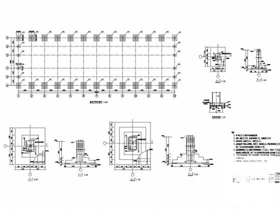 33米跨带挡土墙门式刚架结构厂房建筑结构CAD图纸 - 1
