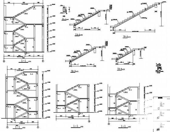 2层框架结构厂房结构设计方案图纸(楼梯配筋图) - 4