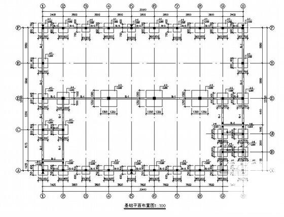 2层框架（木屋架）厂房建筑结构设计方案CAD图纸 - 1