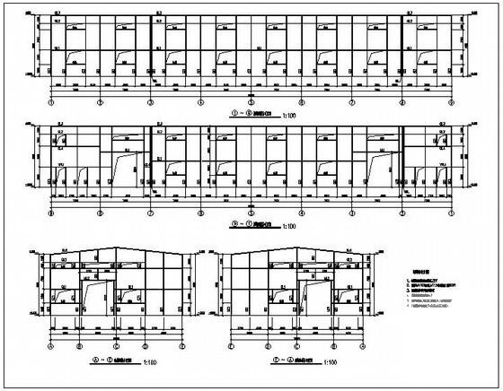 两层钢结构厂房结构设计方案CAD图纸 - 4