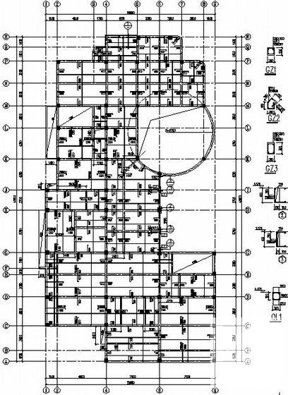 3层独立基础框架结构幼儿园结构设计CAD施工图纸(平面布置图) - 1