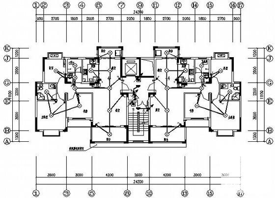 小区11层住宅楼电气CAD施工图纸(火灾自动报警) - 2