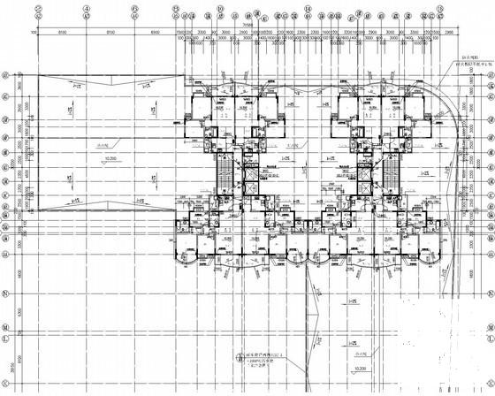 多层住宅楼电气CAD施工图纸（第三类防雷）(屋顶构架平面图) - 2