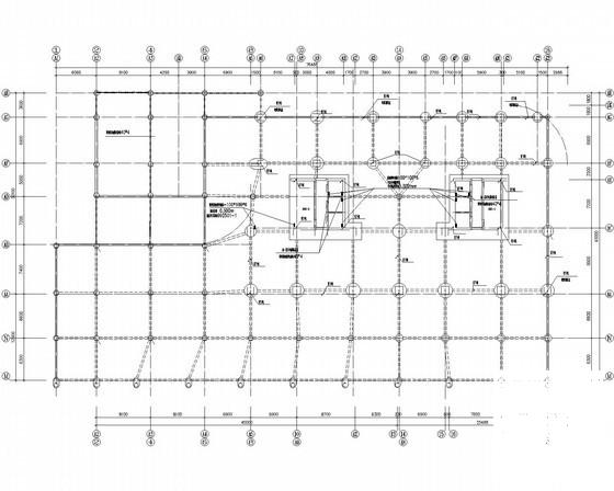 多层住宅楼电气CAD施工图纸（第三类防雷）(屋顶构架平面图) - 4