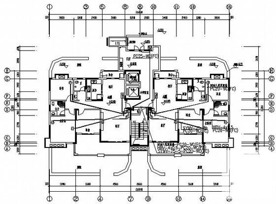 18层小区住宅楼电气CAD施工图纸(火灾自动报警) - 2