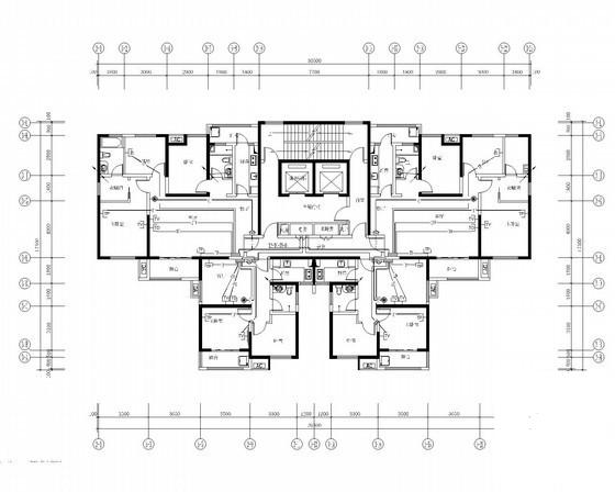 30层住宅楼电气CAD施工图纸（甲级院设计）(控制箱原理图) - 3
