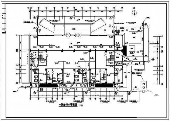 13层生活服务中心给排水CAD图纸(自动喷水灭火系统) - 1