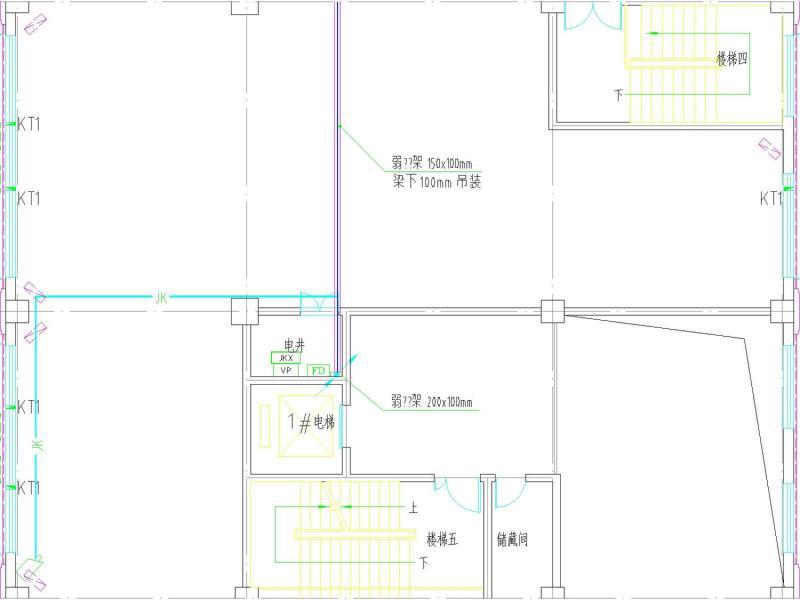 多层办公楼电气CAD施工图纸（二级，三级负荷）(消防联动控制系统) - 1