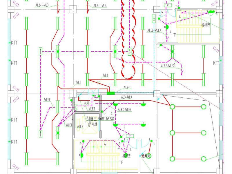 多层办公楼电气CAD施工图纸（二级，三级负荷）(消防联动控制系统) - 2