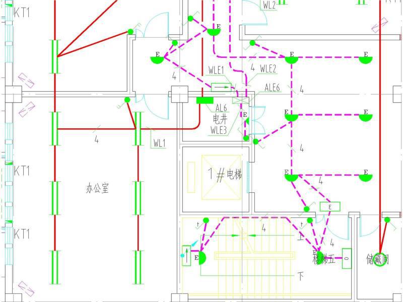 多层办公楼电气CAD施工图纸（二级，三级负荷）(消防联动控制系统) - 4