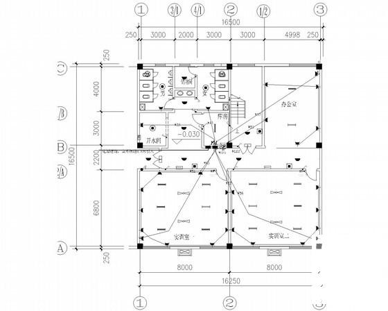 3层教学办公楼电气CAD施工图纸（高3.6米） - 2