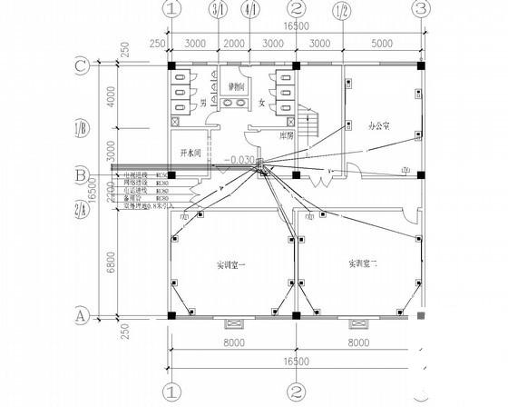 3层教学办公楼电气CAD施工图纸（高3.6米） - 3