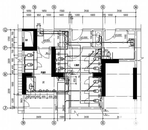 高层住宅楼小区给排水CAD施工图纸(自动喷水灭火系统) - 3