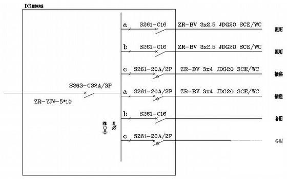 国内医院放射科室电气CAD施工图纸（二级负荷） - 4