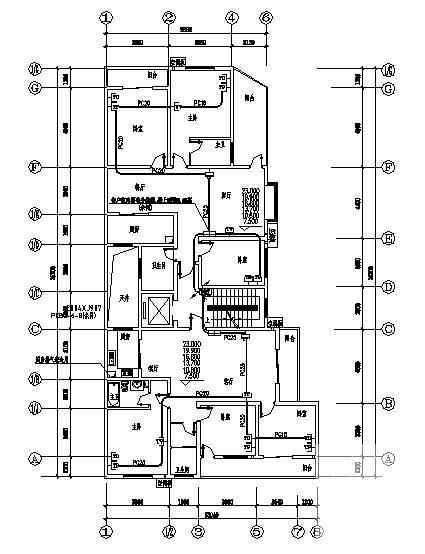 8层住宅楼电气CAD施工图纸(防雷接地系统) - 3