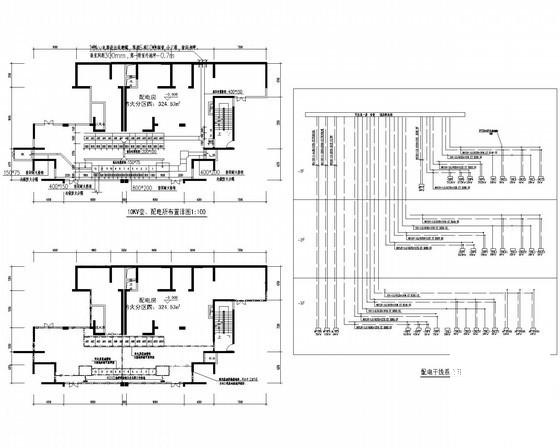 小区地下室电气平面图纸（变电所布置图纸） - 4