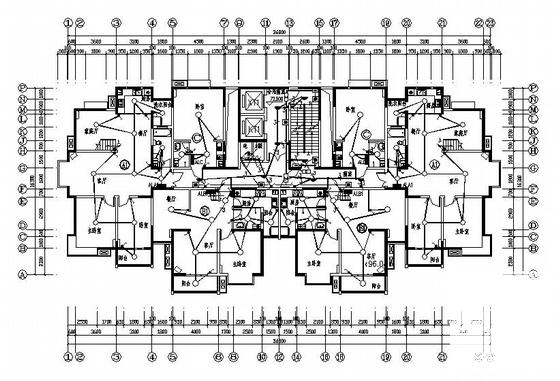 26层住宅楼电气CAD施工图纸（主体高度87米）(火灾自动报警系统) - 1