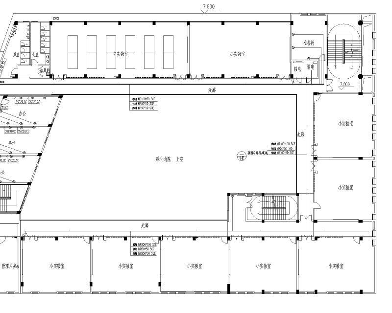 5层综合实验楼电气CAD施工图纸（照明、弱电平面及系统图纸等） - 4
